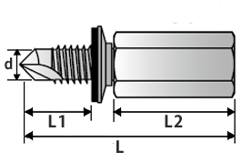 高ナット付きハンガー NFS-W3/8×18 寸法図